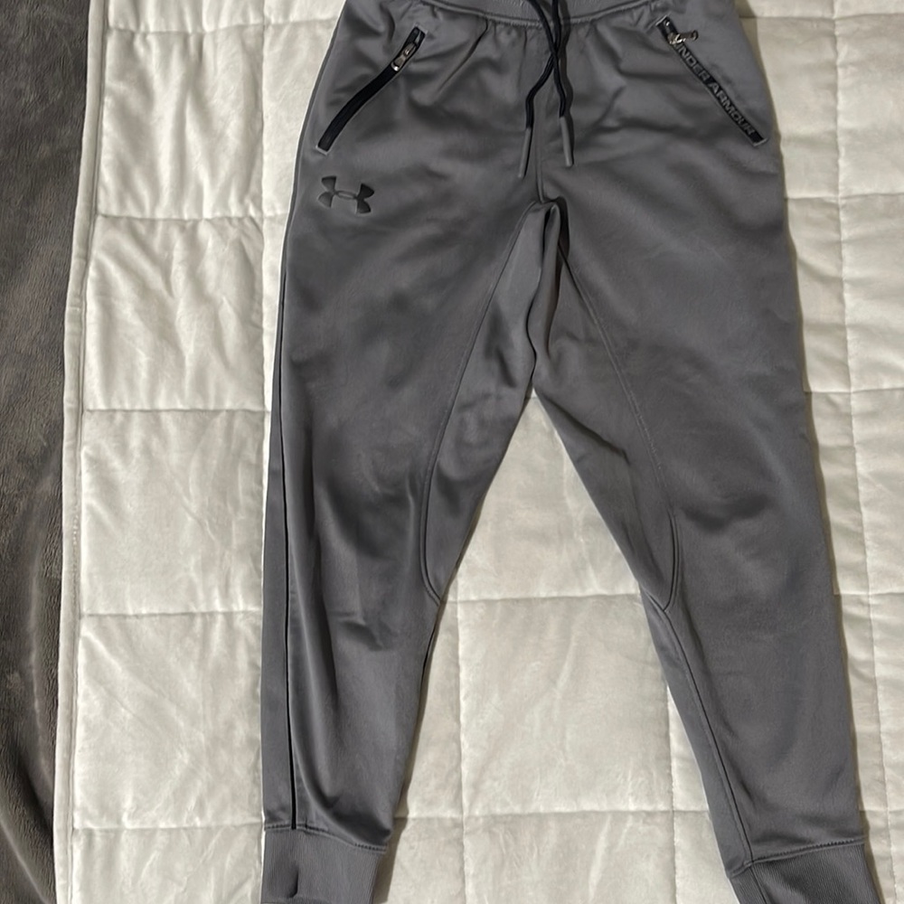 Under Armour Boys Joggers, Gray, Size Small